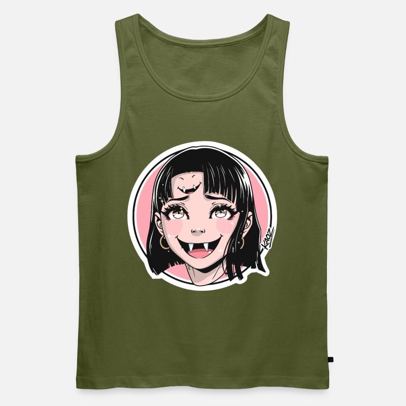 Vampirmädchen Pop Art Sticker - Männer Premium Bio Tank Top - Khaki