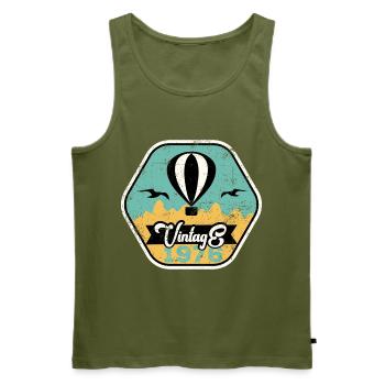 Vintage 1976 - Männer Premium Bio Tank Top - Khaki - Vorne - Michal (187cm)