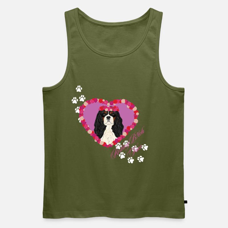 Ruhende B!tch Face Cavalier King - Männer Premium Bio Tank Top - Khaki