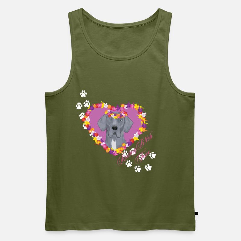 Resting B!tch Face Great Dane - Men's Premium Organic Tank Top - khaki