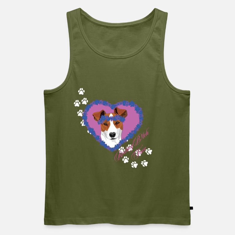 Ruhegesicht Jack Russel - Männer Premium Bio Tank Top - Khaki