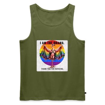 Funny Gay Pride Flamingo Design - Men's Premium Organic Tank Top - khaki - Front - Michal (187cm)