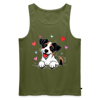 Pattes couleur cœur du Jack Russell Terrier - Débardeur bio Premium Homme - kaki - Devant - Michal (187cm)