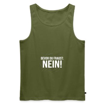 Bevor du fragst Nein Grunge style - Männer Premium Bio Tank Top - Khaki - Vorne - Michal (187cm)