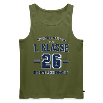 Ich rocke 1. Klasse 2026 – Abschied Kindergarten - Männer Premium Bio Tank Top - Khaki - Vorne - Michal (187cm)