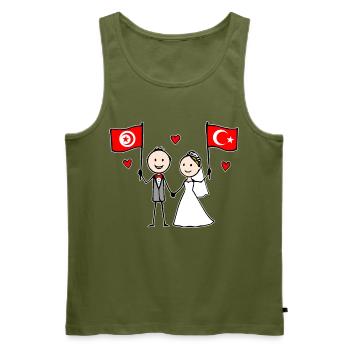 Marié Tunisie Drapeau de la Turquie - Débardeur bio Premium Homme - kaki - Devant - Michal (187cm)