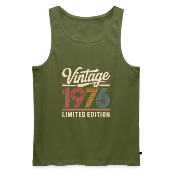 Original 1976 Vintage Vintage Retro Birthday - Men's Premium Organic Tank Top - khaki - Front - Michal (187cm)