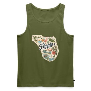 Florida Sunshine State Vintage Strandaufkleber - Männer Premium Bio Tank Top - Khaki - Vorne - Michal (187cm)