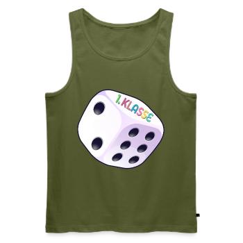 Würfel, 1. Klasse 2026 - Männer Premium Bio Tank Top - Khaki - Vorne - Michal (187cm)