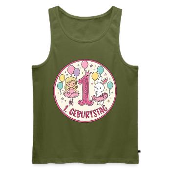 1. Geburtstag Ballerina  - Männer Premium Bio Tank Top - Khaki - Vorne - Michal (187cm)
