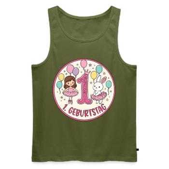 1. Geburtstag Ballerina  - Männer Premium Bio Tank Top - Khaki - Vorne - Michal (187cm)