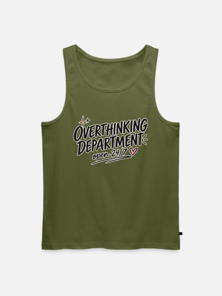 Overthinking Department – Open 24/7 - Männer Premium Bio Tank Top - Khaki