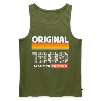 1989 Original Geburtstag Retro Vintage 80er Spruch - Männer Premium Bio Tank Top - Khaki - Vorne - Michal (187cm)