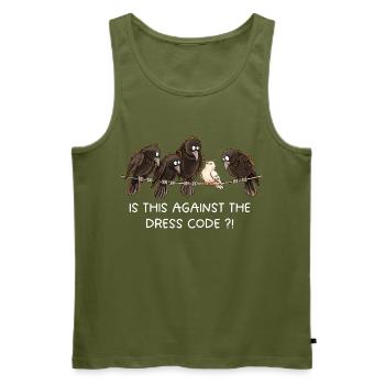 Is This Against The Dress Code Krähen Humor - Männer Premium Bio Tank Top - Khaki - Vorne - Michal (187cm)