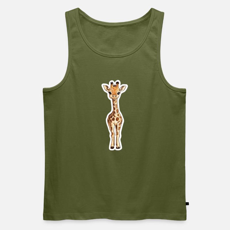 Giraffe - Männer Premium Bio Tank Top - Khaki