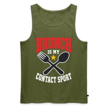 Brunch Is a Contact Sport – Brunch Humor - Männer Premium Bio Tank Top - Khaki - Vorne - Michal (187cm)