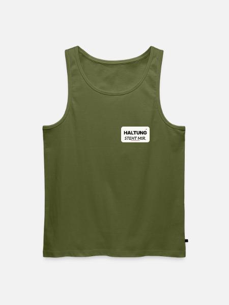 Haltung Steht Mir - Männer Premium Bio Tank Top - Khaki