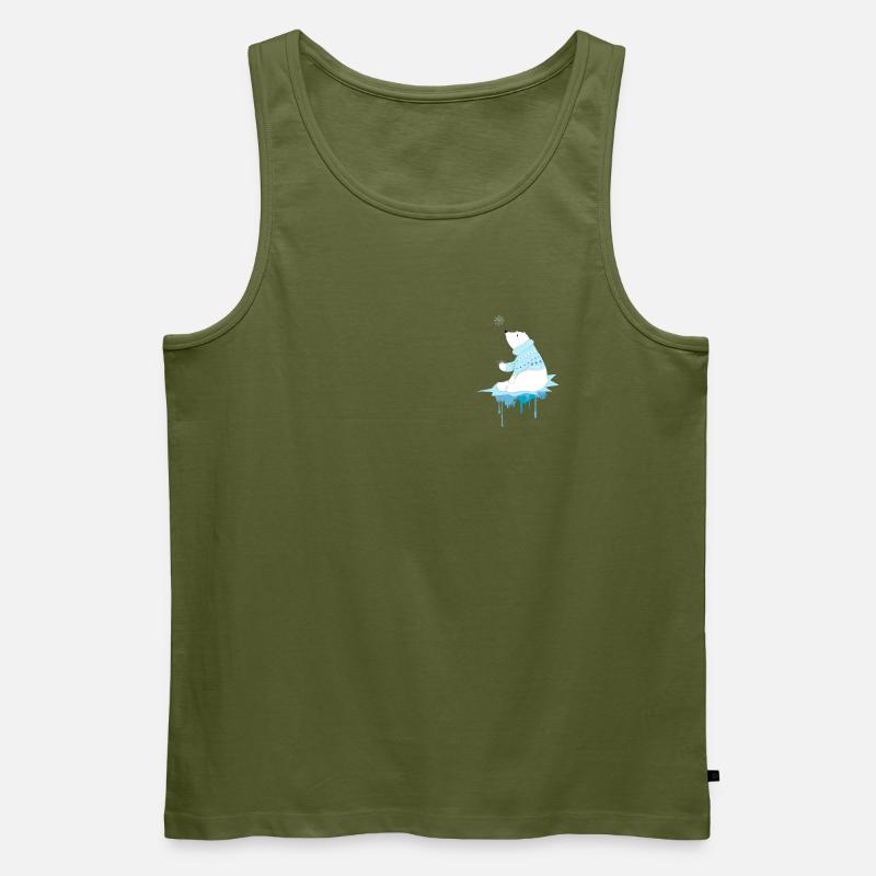 Eisbär mit Schneeflocken - Männer Premium Bio Tank Top - Khaki