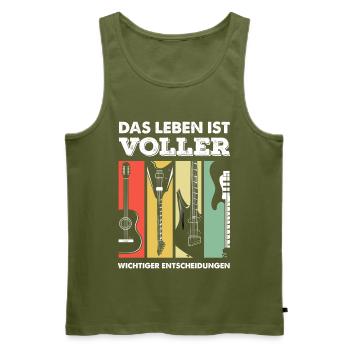 Lustiges Musiker - Männer Premium Bio Tank Top - Khaki - Vorne - Michal (187cm)