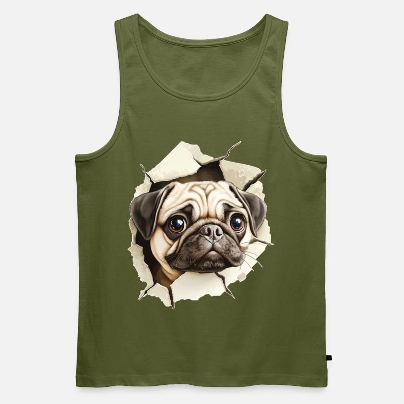 Mops - Männer Premium Bio Tank Top - Khaki