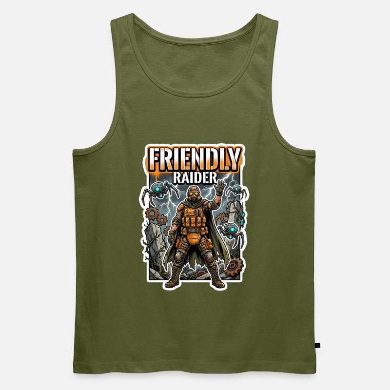 Friendly Raider  - Männer Premium Bio Tank Top - Khaki