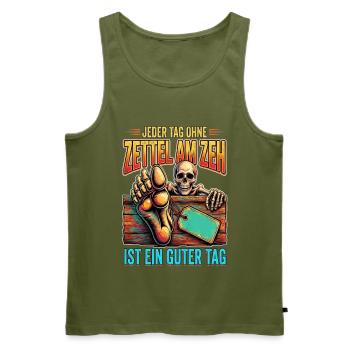 Zettel Zahn: Ein guter Tag - Männer Premium Bio Tank Top - Khaki - Vorne - Michal (187cm)