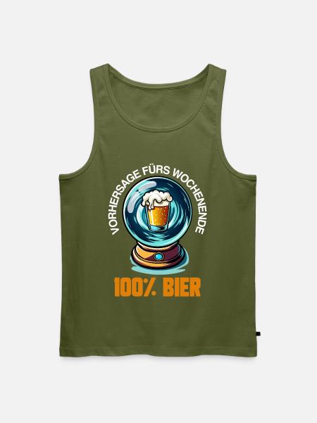 Bierkugel Wochenendvorhersage - Männer Premium Bio Tank Top - Khaki