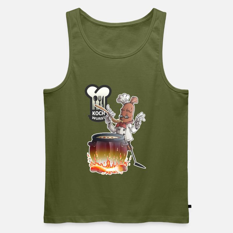 Kochwurst - Männer Premium Bio Tank Top - Khaki