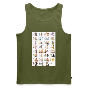 German Finger Alphabet 2 / - Men's Premium Organic Tank Top - khaki - Front - Michal (187cm)