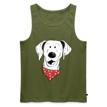 Drôle Rhodesian Ridgeback Head Avec Bandana I - Débardeur bio Premium Homme - kaki - Devant - Michal (187cm)