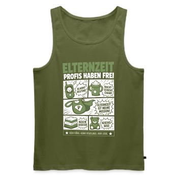 Elternzeit Profis Haben Frei - Männer Premium Bio Tank Top - Khaki - Vorne - Michal (187cm)