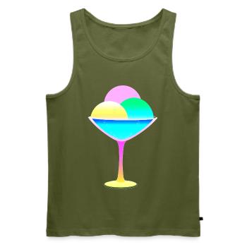 süßer bunter Eisbecher - sommerliche Leckerei - Männer Premium Bio Tank Top - Khaki - Vorne - Michal (187cm)