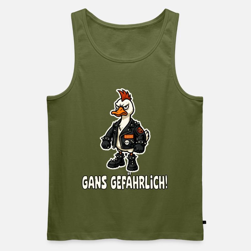 Punk-Gans in Lederjacke - Männer Premium Bio Tank Top - Khaki