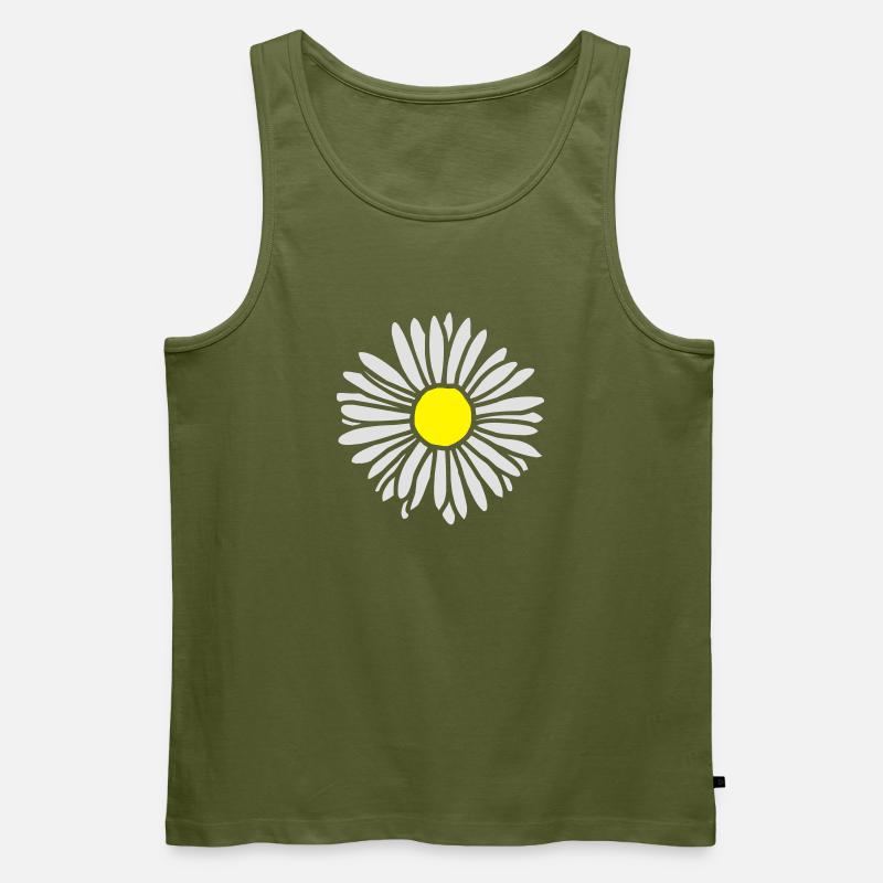 Gänseblümchen zweifarbig - Männer Premium Bio Tank Top - Khaki