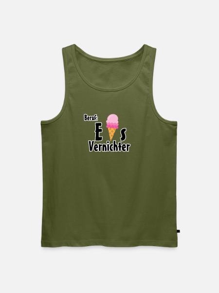 Beruf - Eisvernichter Geschenk Eis Sommer - Männer Premium Bio Tank Top - Khaki