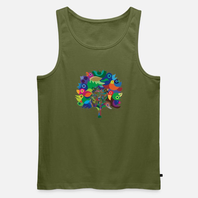 Overbirded Tree - Männer Premium Bio Tank Top - Khaki