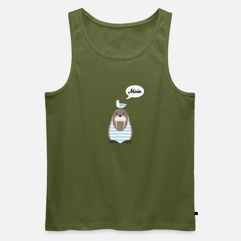 Moin, Seelöwe, Möwe - Männer Premium Bio Tank Top - Khaki