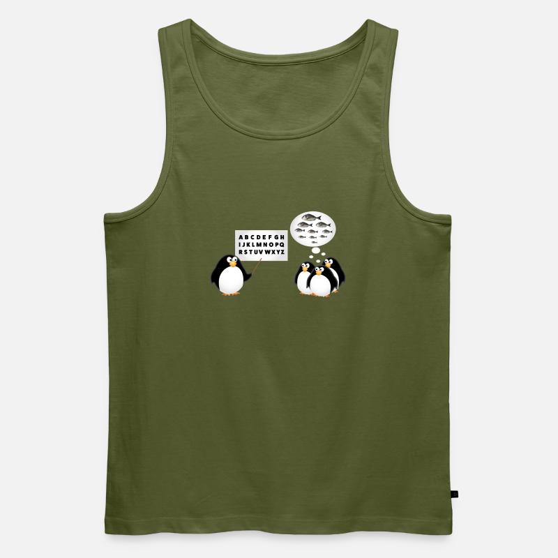Schule - Pinguin - Männer Premium Bio Tank Top - Khaki