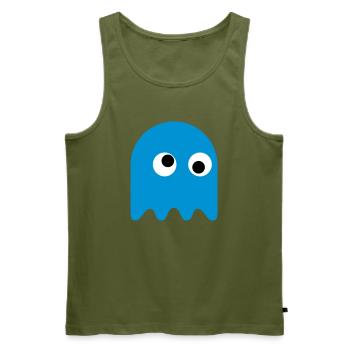 Game Classics Ghost - Men's Premium Organic Tank Top - khaki - Front - Michal (187cm)