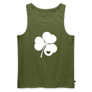 Trèfle irlandais avec coeur - Débardeur bio Premium Homme - kaki - Devant - Michal (187cm)