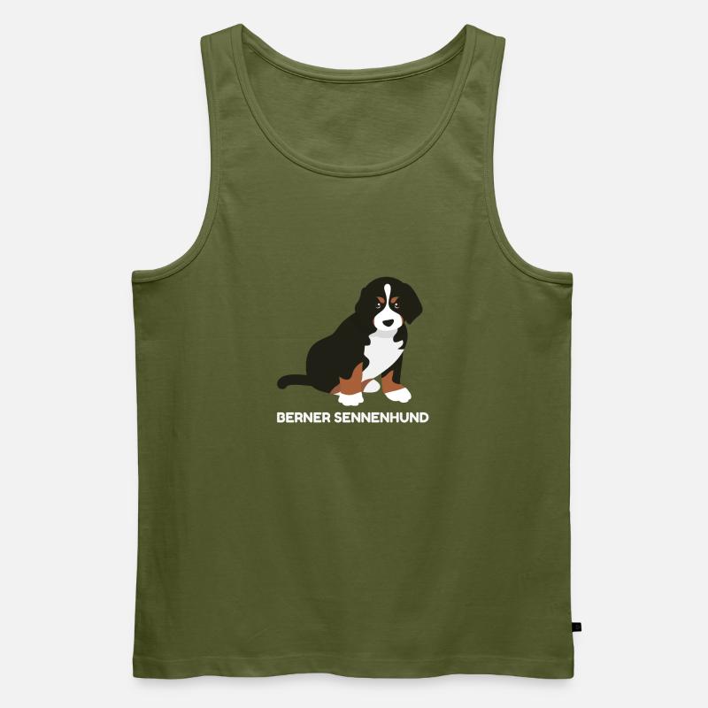 Berner Sennenhund Welpe - Männer Premium Bio Tank Top - Khaki