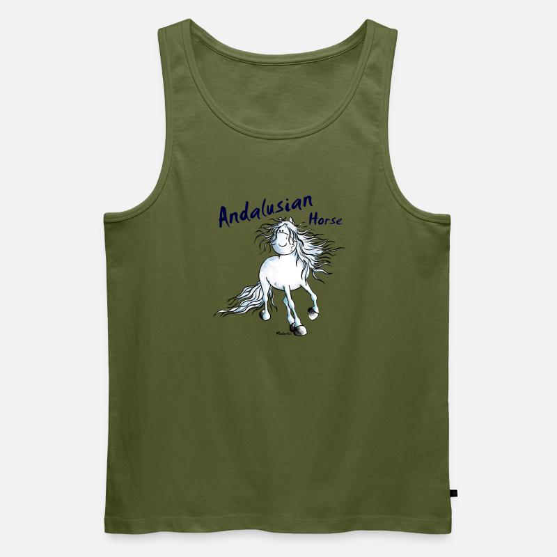 Pfiffiger Andalusier - Pferd - Männer Premium Bio Tank Top - Khaki