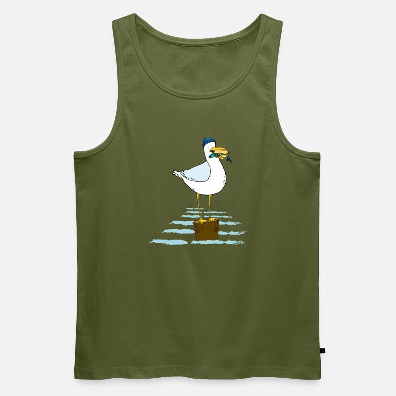 Möwe - Männer Premium Bio Tank Top - Khaki