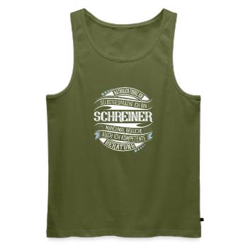 Schreiner - Männer Premium Bio Tank Top - Khaki - Vorne - Michal (187cm)