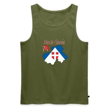 Haute-Savoie - Männer Premium Bio Tank Top - Khaki - Vorne - Michal (187cm)
