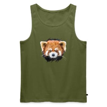 Roter Panda - Männer Premium Bio Tank Top - Khaki - Vorne - Michal (187cm)