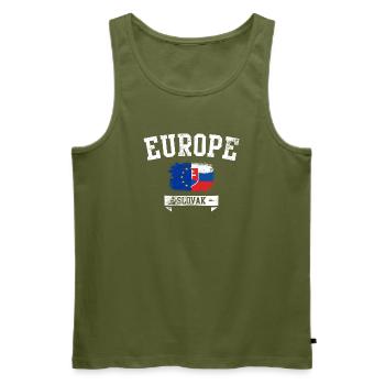 Eu slovak flag - Men's Premium Organic Tank Top - khaki - Front - Michal (187cm)