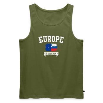 Emblème du drapeau européen de la Slovénie - Débardeur bio Premium Homme - kaki - Devant - Michal (187cm)