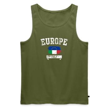 Europe Italy Brush Flag - Men's Premium Organic Tank Top - khaki - Front - Michal (187cm)
