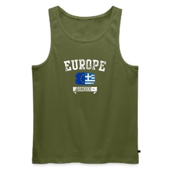 Fusion du drapeau Europe Grecque - Débardeur bio Premium Homme - kaki - Devant - Michal (187cm)